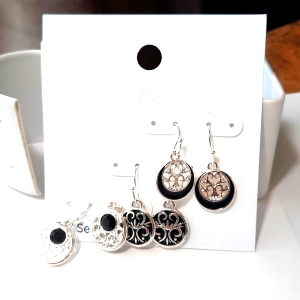 BELK sensitive ears set of 3 dangle drop earrings NWT